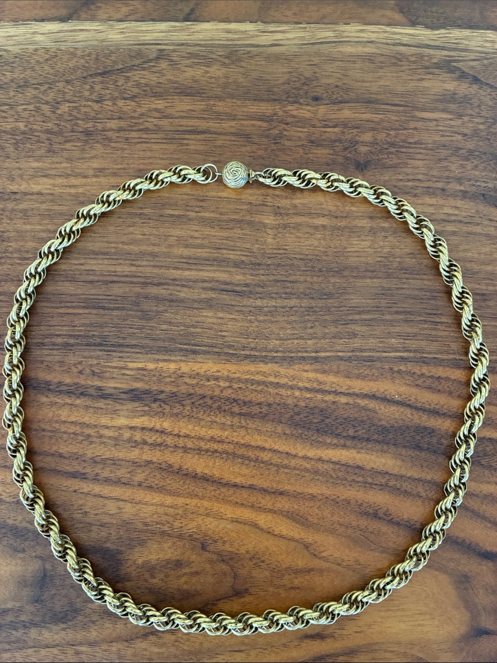 Intricate Vintage Brass Chain Necklace
